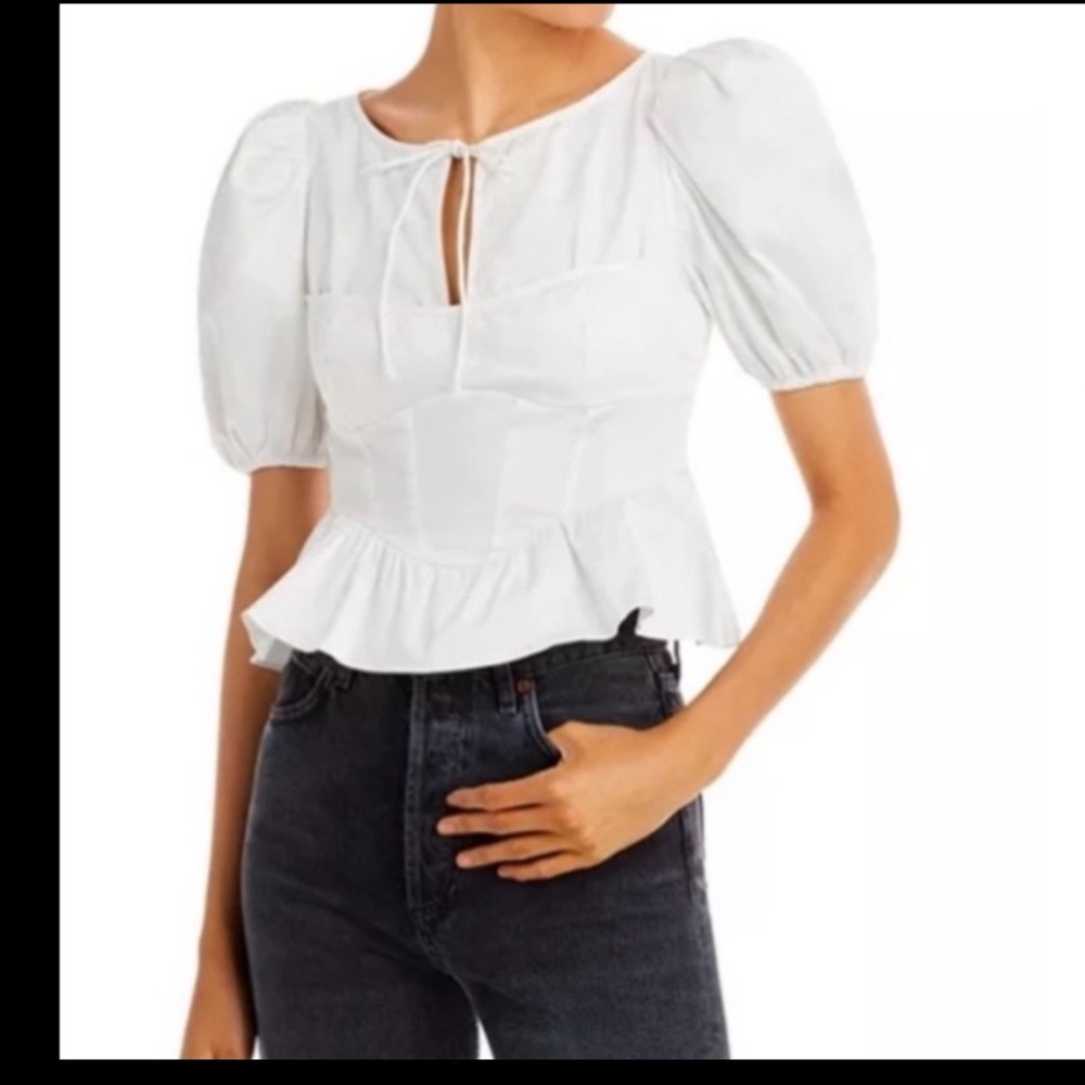 For Love & Lemons Jocelyn blouse organic cotton NWT